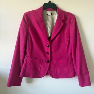 J. Crew 100% Wool Scottish woven Pink Blazer Jacket Size 10